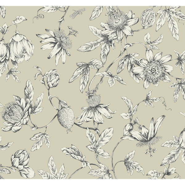 Kravet Design - W4240-16 Beige | Kravet Design | Toiles Resource Library | Botanical & Floral Wallcovering Print