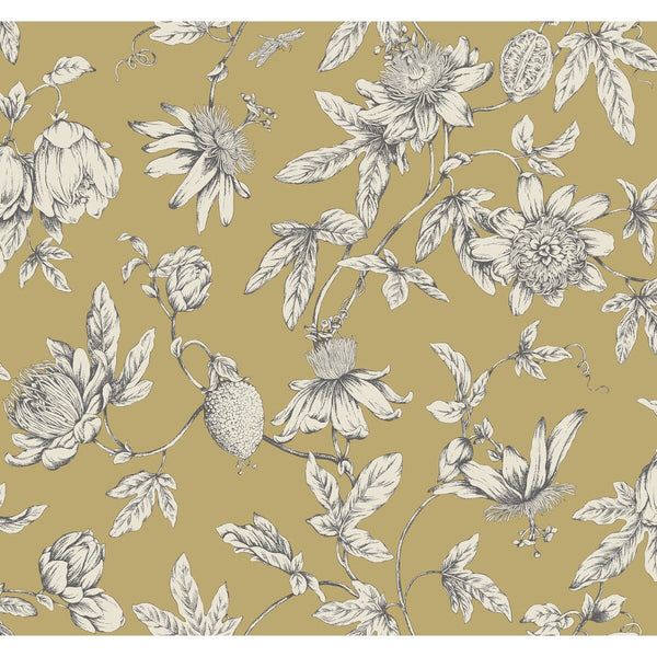 W4240-4 Fuschia | Kravet Design | Toiles Resource Library | Botanical & Floral Wallcovering Print
