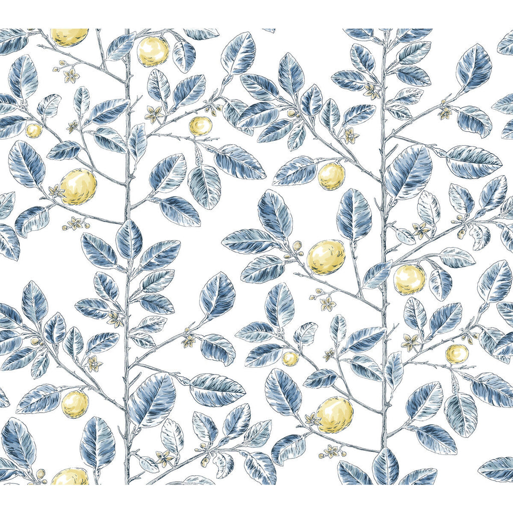 Kravet Design - W4241-540 Blue | Kravet Design | Toiles Resource Library | Botanical & Floral Wallcovering Print