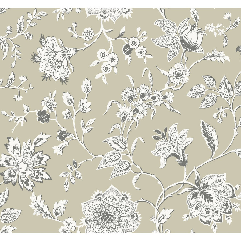 Kravet Design - W4242-106 Black | Kravet Design | Toiles Resource Library | Botanical & Floral Wallcovering Print