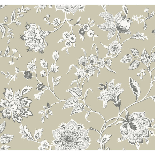 Kravet Design - W4242-106 Black | Kravet Design | Toiles Resource Library | Botanical & Floral Wallcovering Print