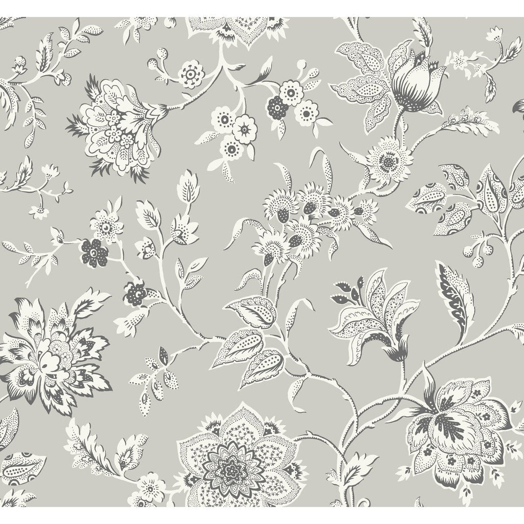 Kravet Design - W4242-11 Grey | Kravet Design | Toiles Resource Library | Botanical & Floral Wallcovering Print