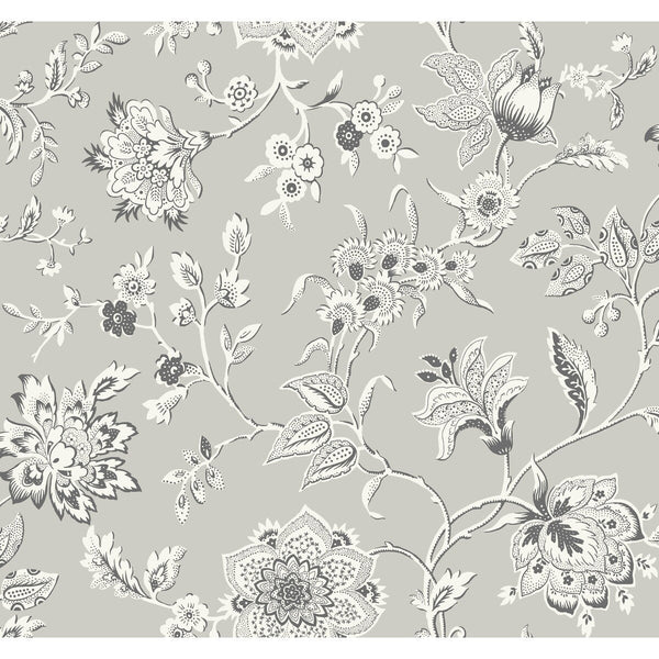 Kravet Design - W4242-11 Grey | Kravet Design | Toiles Resource Library | Botanical & Floral Wallcovering Print