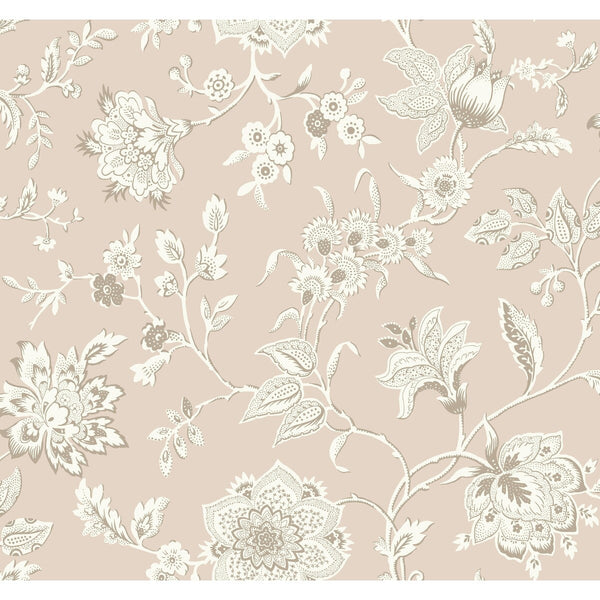 W4242-7 Blue | Kravet Design | Toiles Resource Library | Botanical & Floral Wallcovering Print