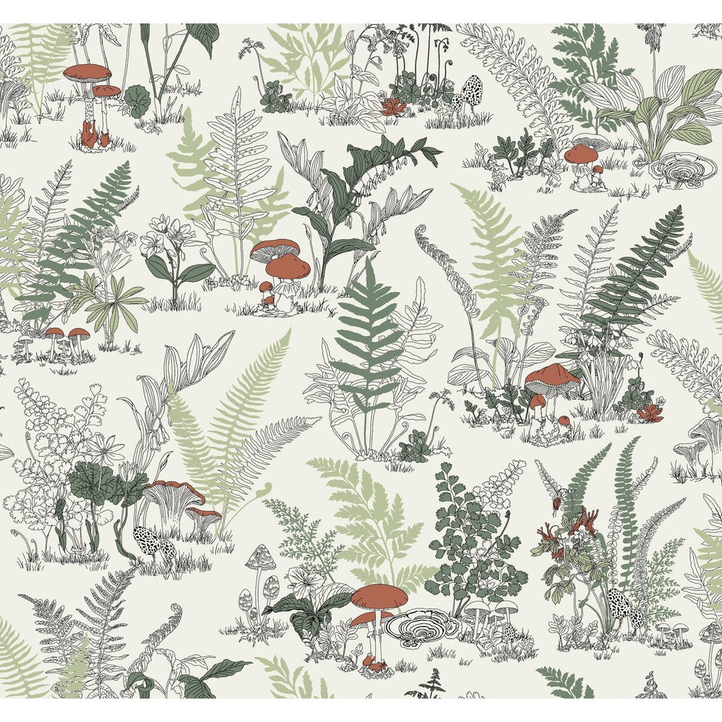 Kravet Design - W4244-324 Green | Kravet Design | Toiles Resource Library | Botanical & Floral Toile Wallcovering Print