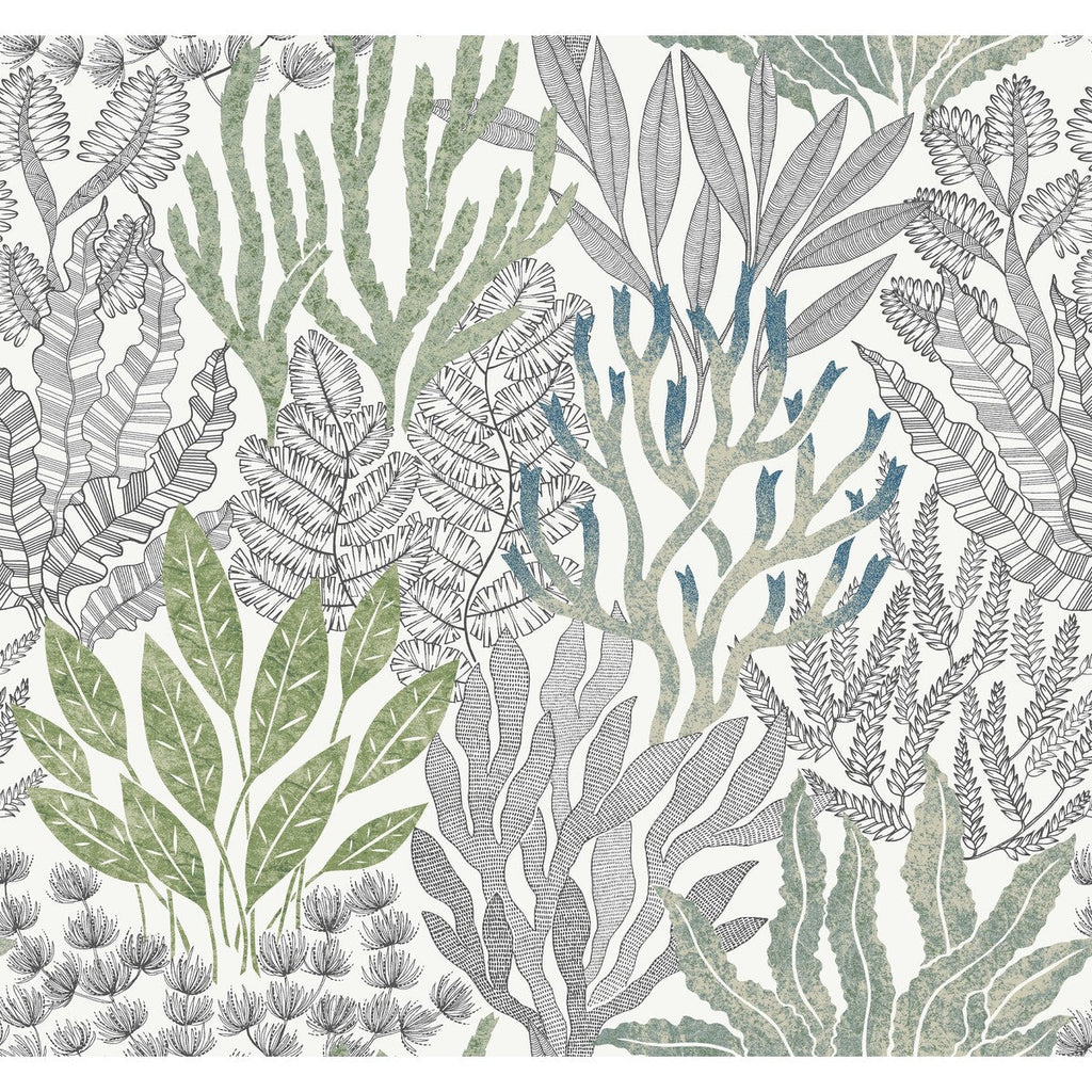 Kravet Design - W4246-13 Turquoise | Kravet Design | Toiles Resource Library | Botanical & Floral Wallcovering Print
