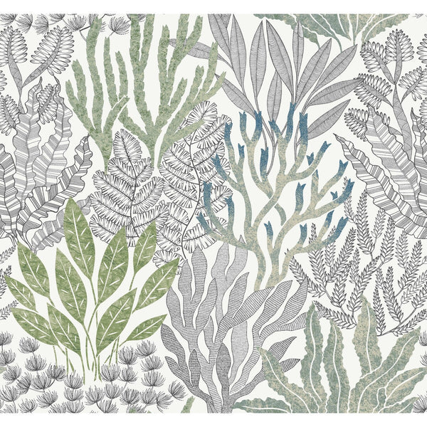 Kravet Design - W4246-13 Turquoise | Kravet Design | Toiles Resource Library | Botanical & Floral Wallcovering Print