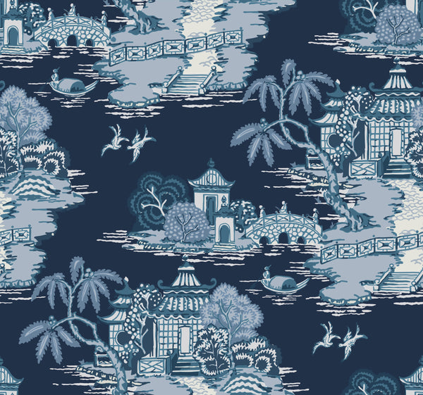 Kravet Design - W4247-50 Dark Blue Wallcovering | Kravet