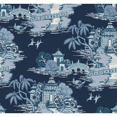 Kravet Design - W4247-50 Dark Blue | Kravet Design | Toiles Resource Library |Chinoiserie Toile Wallcovering Print