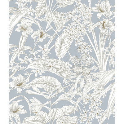 Kravet Design - W4248-15 Light Blue | Kravet Design | Toiles Resource Library | Botanical & Floral Toile Wallcovering Print