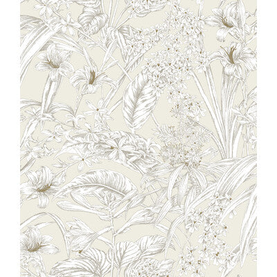 W4248-1 Ivory | Kravet Design | Toiles Resource Library | Botanical & Floral Toile Wallcovering Print
