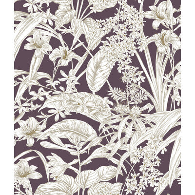 Kravet Design - W4248-910 Plum | Kravet Design | Toiles Resource Library | Botanical & Floral Toile Wallcovering Print