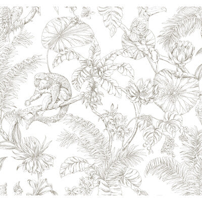 W4250-6 Brown | Kravet Design | Toiles Resource Library | Animal/Insects Botanical & Floral Wallcovering Print