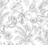 W4250-8 Black | Kravet Design | Toiles Resource Library | Animal/Insects Botanical & Floral Wallcovering Print
