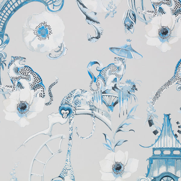 Euphoria China, Blue Wallcoverings | Romo