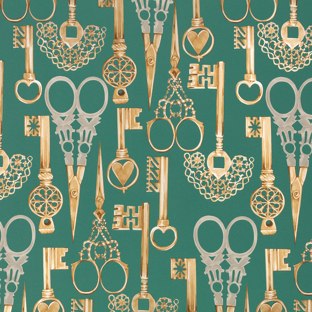 Roxanne Wallpaper Jade | Romo Europe