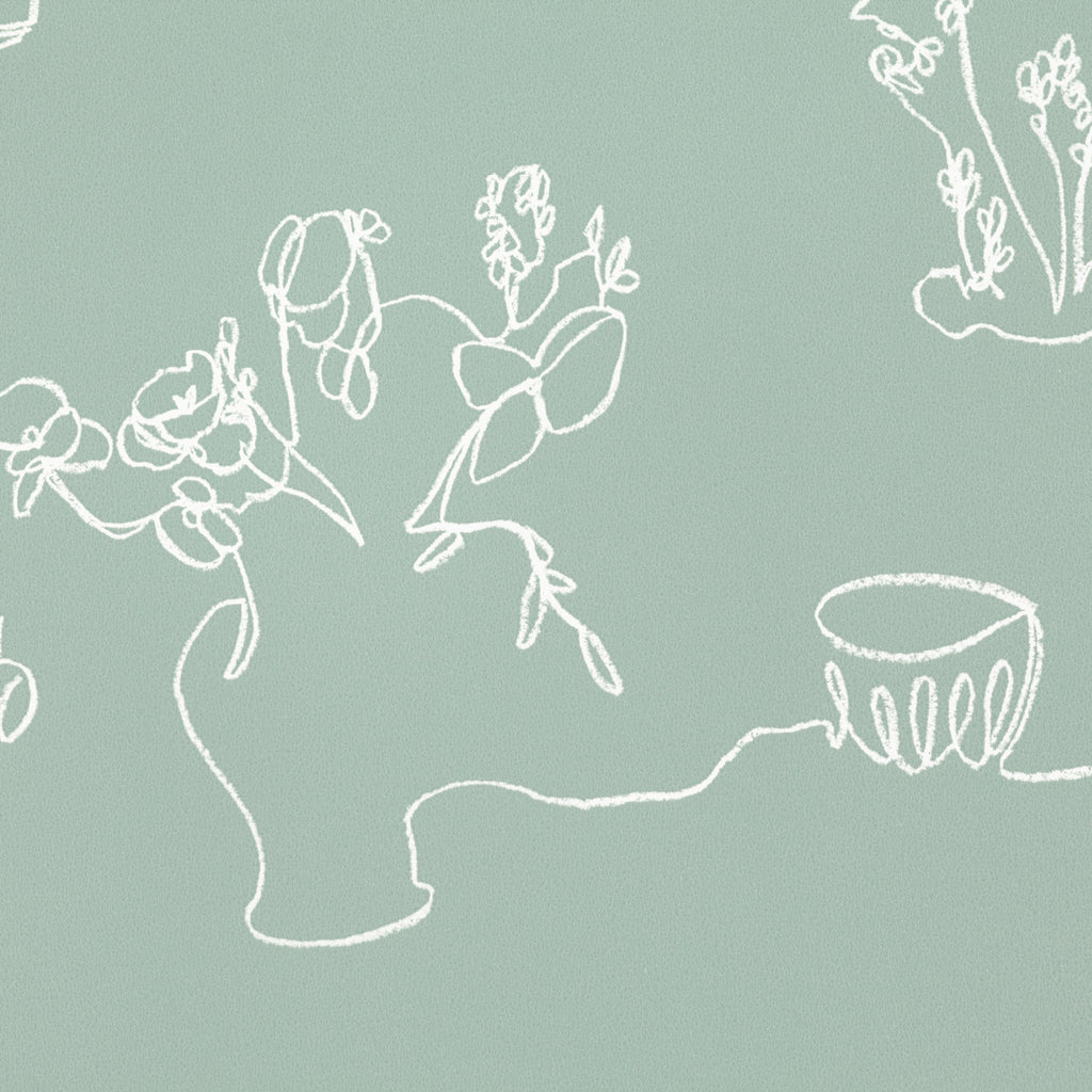 Tabletop Wallpaper Teal | Romo Europe