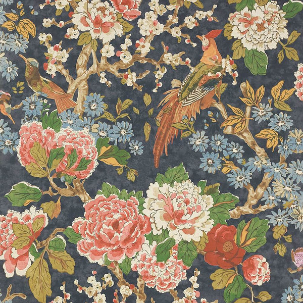 Jardin Garden Botanical Navy Wallpaper | Colefax and Fowler
