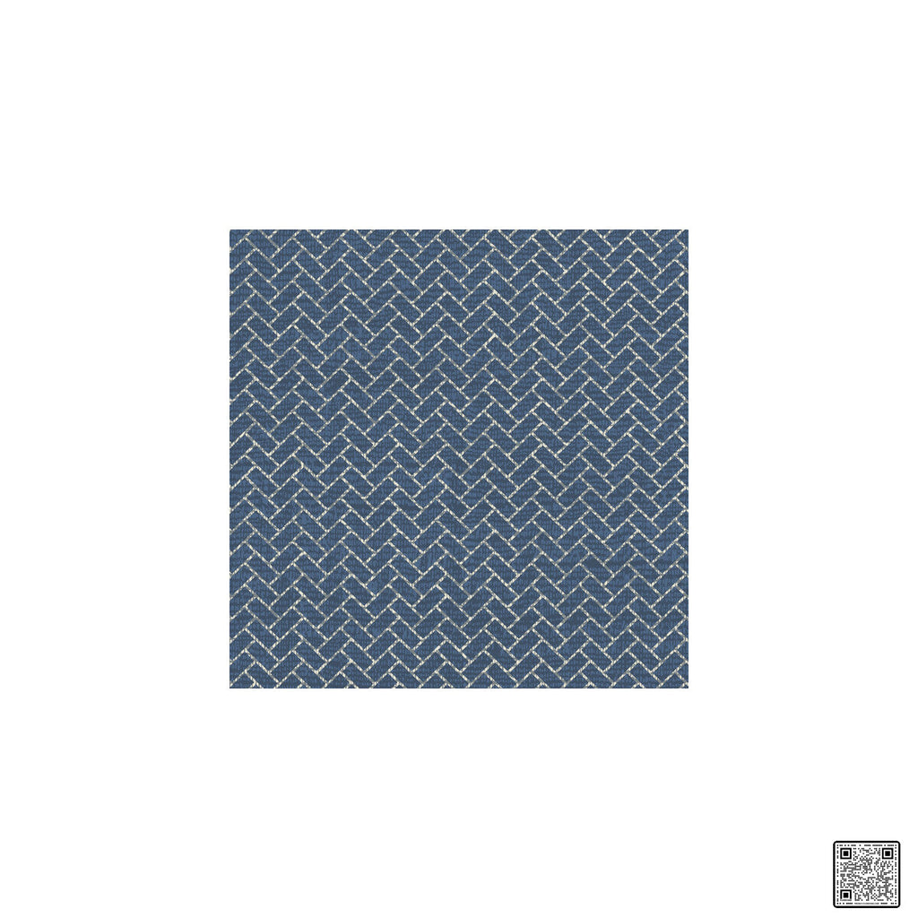 Samples and Purchasing available for Haberdashy - Indigo  By Phillipe Romano | Phillipe Romano Barclay Living In Style |Geometric Herringbone/Tweed Wallcovering Print at Designer Wallcoverings and Fabrics