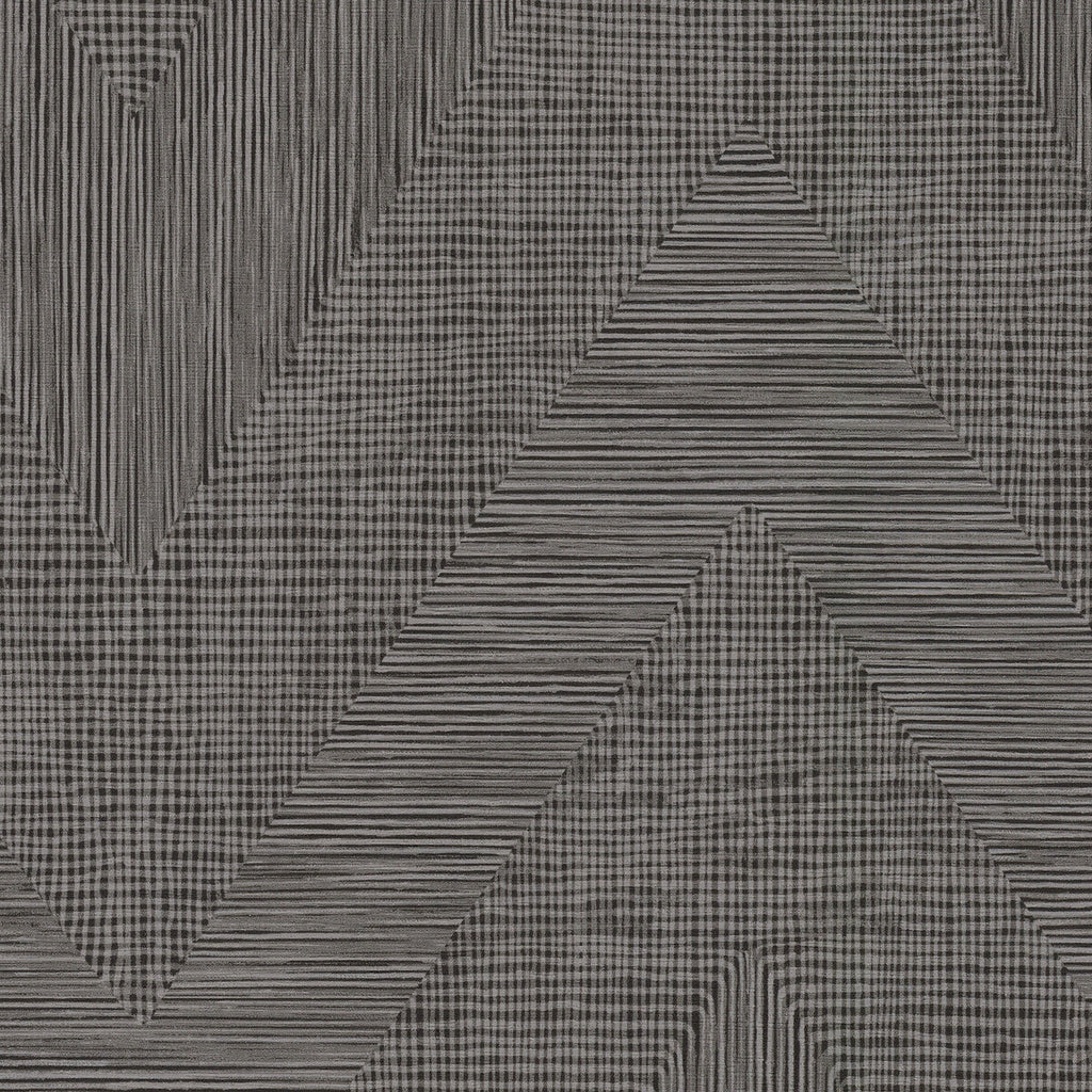 Samples and Purchasing available for Thistle - Graphitep Grey By Phillipe Romano | Phillipe Romano Thom Filicia Vinyls |Modern Flamestitch Wallcovering Vinyl/Faux Leather at Designer Wallcoverings and Fabrics