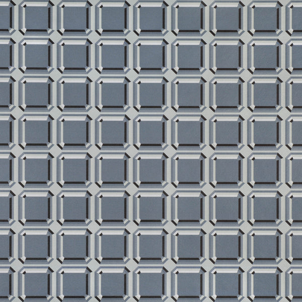 Gem Blocks Wallpaper Steel | Romo Europe