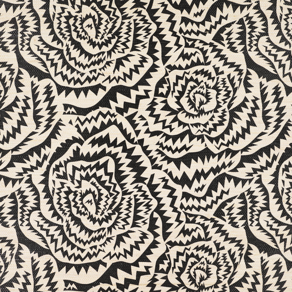 Jagged Roses Wallpaper Monochrome | Romo Europe