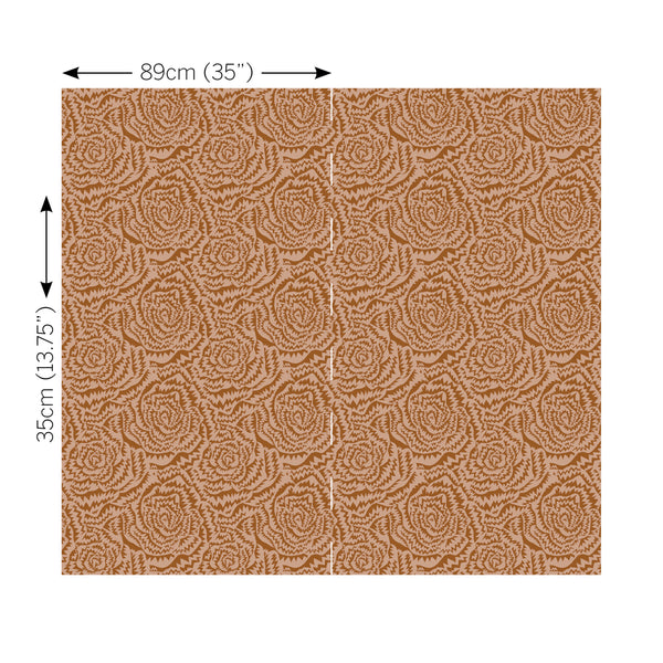 Jagged Roses Wallpaper Burnt Orange | Romo Europe