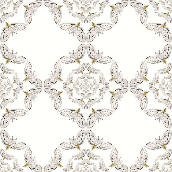 White Moth Circle Original | Timorous Beasties Wallcovering