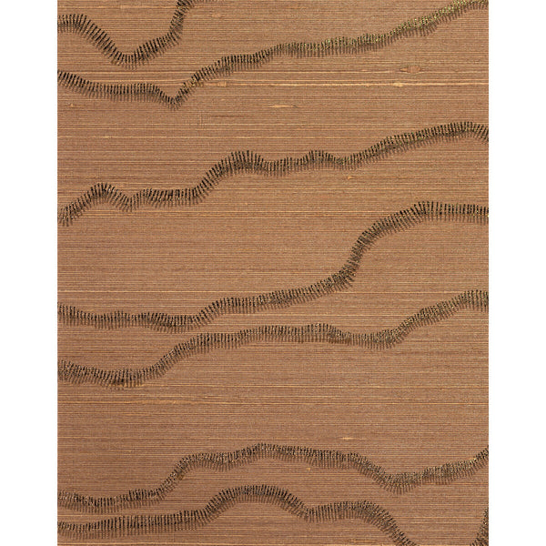 Samples and Purchasing available for Delia - Copper Brown By Phillipe Romano | Phillipe Romano Classic Elegance | Abstract Wallcovering Silk at Designer Wallcoverings and Fabrics