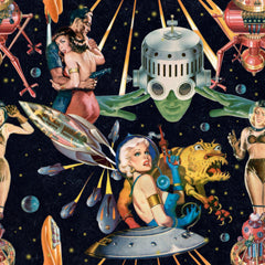 Other Worlds - Black, Blue, Green, Yellow Wallcovering | Mind the Gap