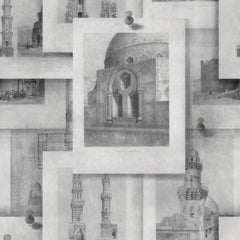 Arabian Monuments Neutral - Black, White, Grey Wallcovering | Mind the Gap