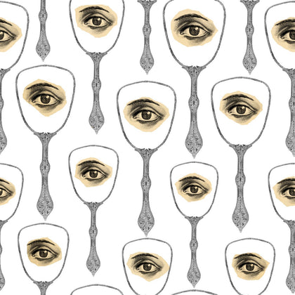 Mirror's Eye Neutral - Black, White, Grey Wallcovering | Mind the Gap