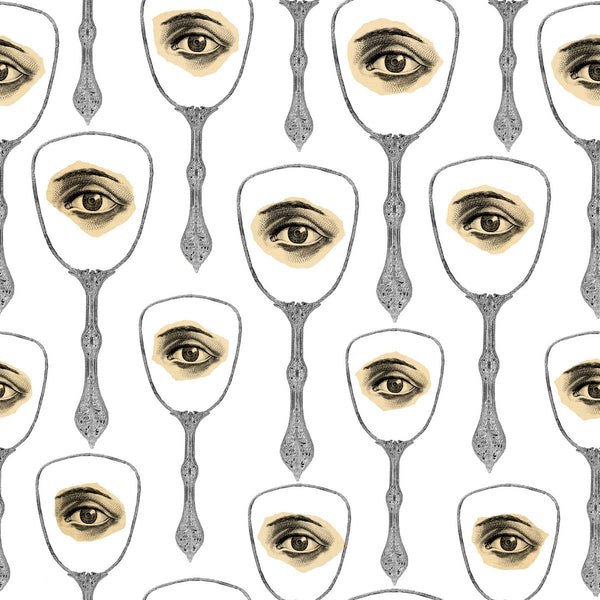 Mirror's Eye Neutral - Black, White, Grey Wallcovering | Mind the Gap