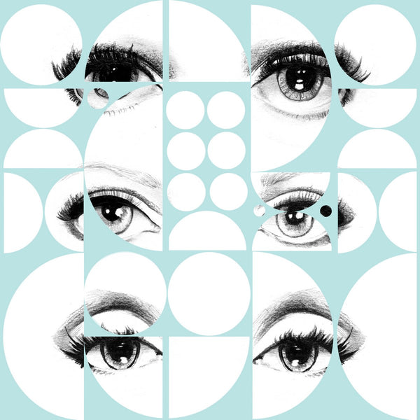 Eyes and Circles - Black, Blue, White Wallcovering | Mind the Gap
