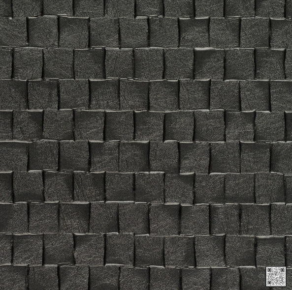 Samples and Purchasing available for Rock Candy - Licorice  By Phillipe Romano | Phillipe Romano Performace Vinyl |Geometric Texture Wallcovering Vinyl/Faux Leather at Designer Wallcoverings and Fabrics