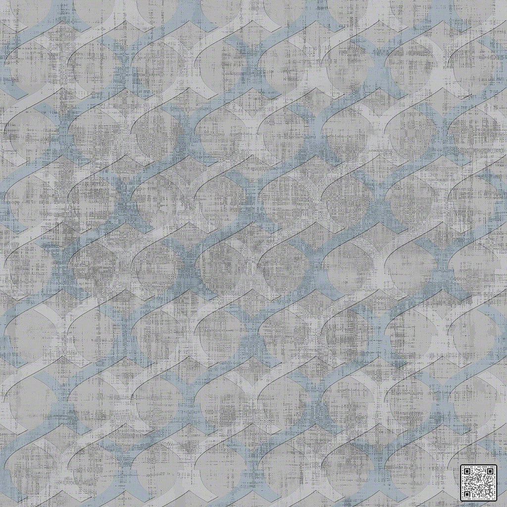 Chain - Stormy  By Phillipe Romano | Phillipe Romano Showhouse |Lattice/Scrollwork Metallic Wallcovering Grasscloth