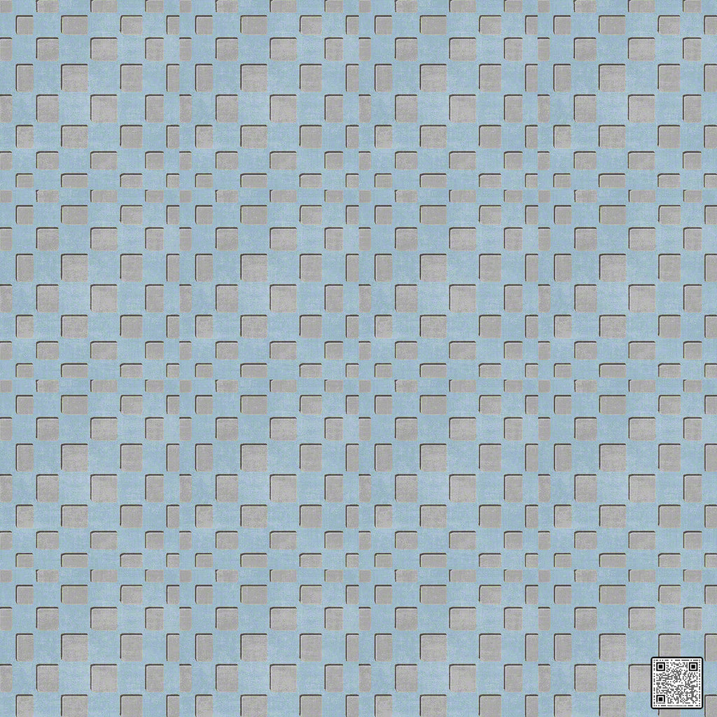 Eyepop - Blue  By Phillipe Romano | Phillipe Romano Showhouse |Geometric Metallic Wallcovering Grasscloth