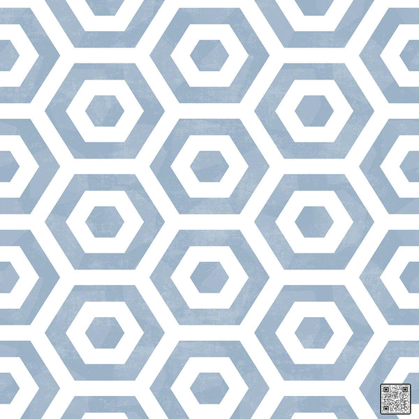 Pop - Powder Blue  By Phillipe Romano | Phillipe Romano Showhouse |Modern Geometric Wallcovering Grasscloth