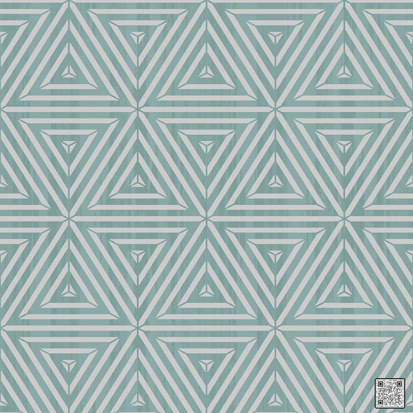 Star - Light Teal  By Phillipe Romano | Phillipe Romano Showhouse |Modern Geometric Wallcovering Grasscloth