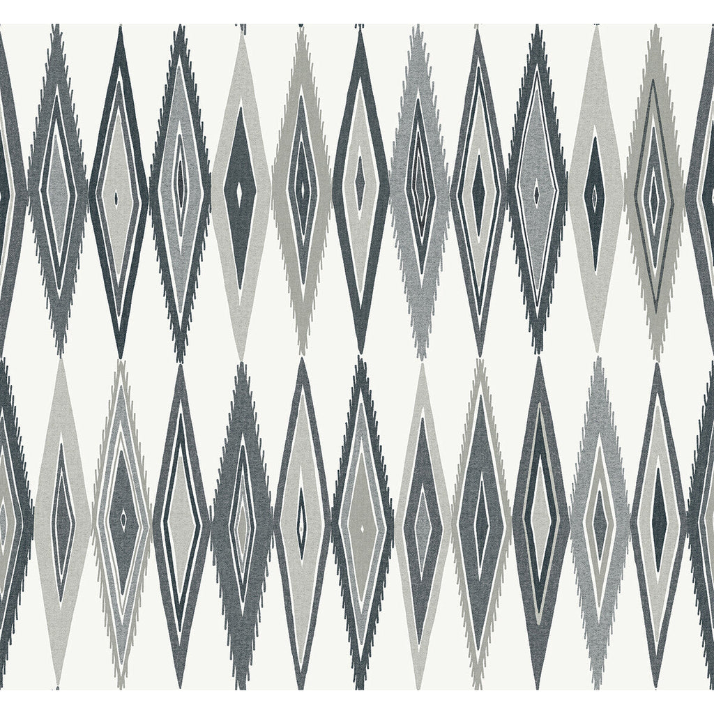 Bowfin - Heather Grey By Phillipe Romano | Phillipe Romano The Keys | Geometric Wallcovering Print