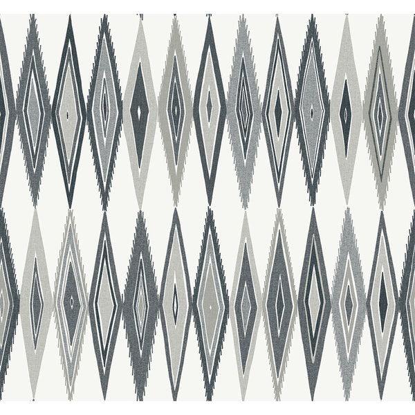Bowfin - Heather Grey By Phillipe Romano | Phillipe Romano The Keys | Geometric Wallcovering Print