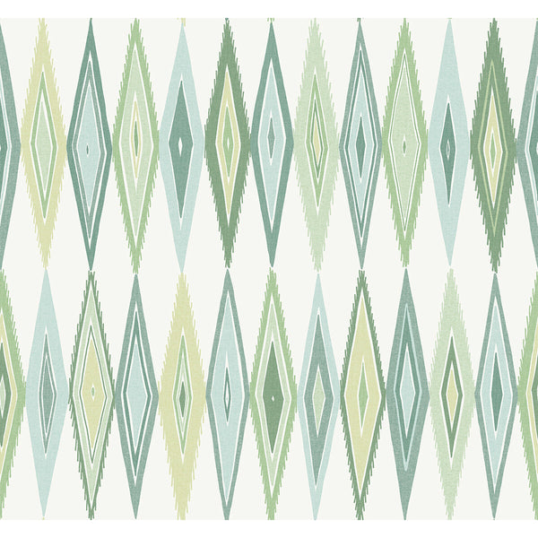 Bowfin - Limeade Green By Phillipe Romano | Phillipe Romano The Keys | Geometric Wallcovering Print