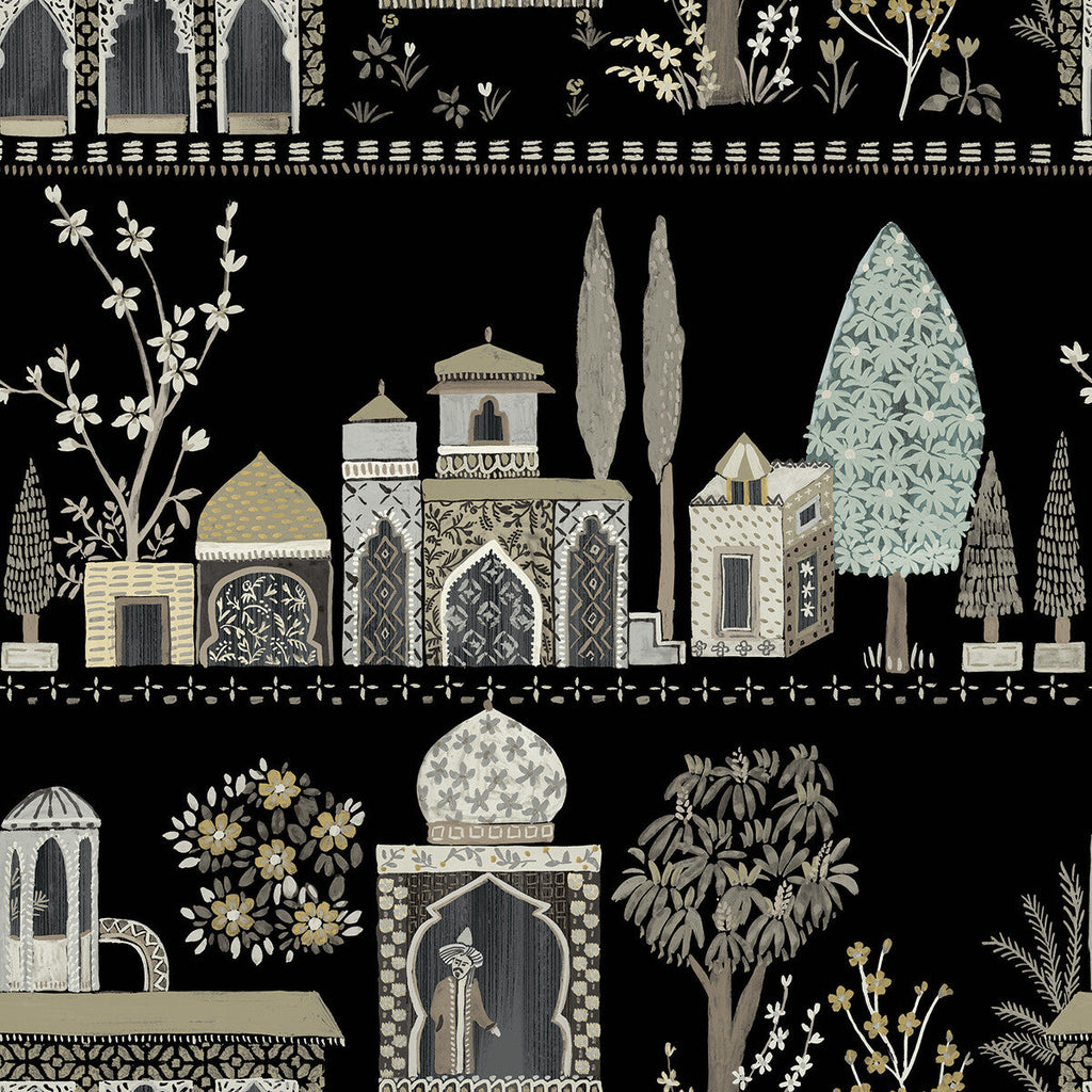 Medina - Raven Black By Phillipe Romano | Phillipe Romano The Keys | Novelty Wallcovering Print