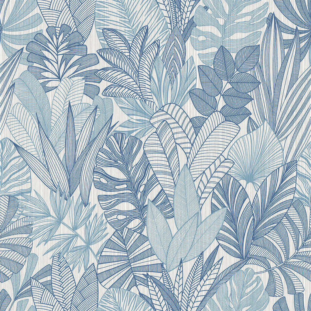 Cornish Lane - Morning Tide Blue By Phillipe Romano | Phillipe Romano The Keys | Botanical & Floral Wallcovering Print