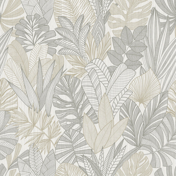 Cornish Lane - Sable Taupe By Phillipe Romano | Phillipe Romano The Keys | Botanical & Floral Wallcovering Print