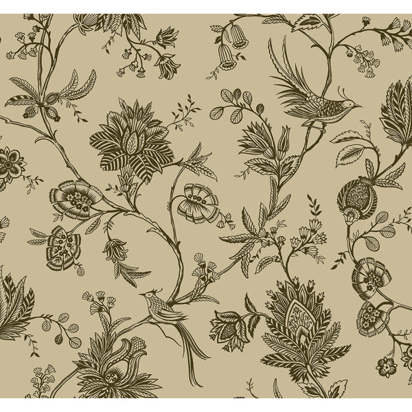 Maloney - Suntan Brown By Phillipe Romano | Phillipe Romano The Keys | Toile Wallcovering Print