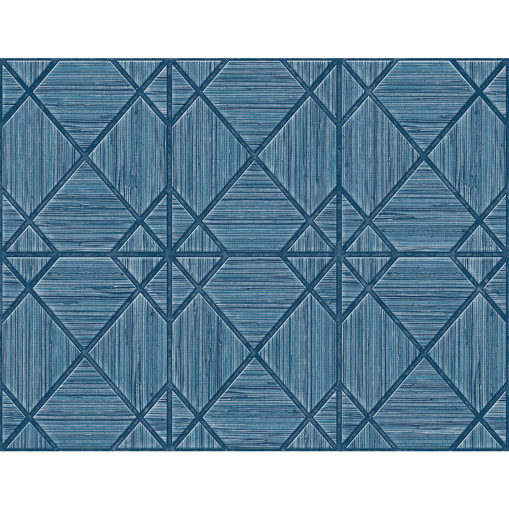 Midway Ave - Indigo Blue By Phillipe Romano | Phillipe Romano The Keys | Geometric Wallcovering Vinyl/Faux Leather