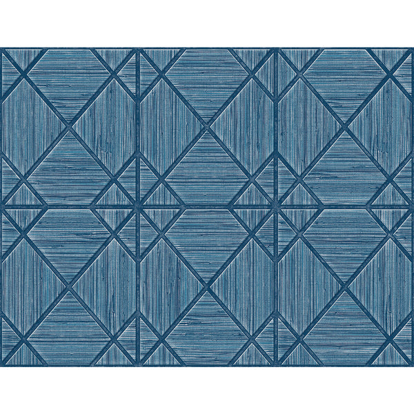 Midway Ave - Indigo Blue By Phillipe Romano | Phillipe Romano The Keys | Geometric Wallcovering Vinyl/Faux Leather