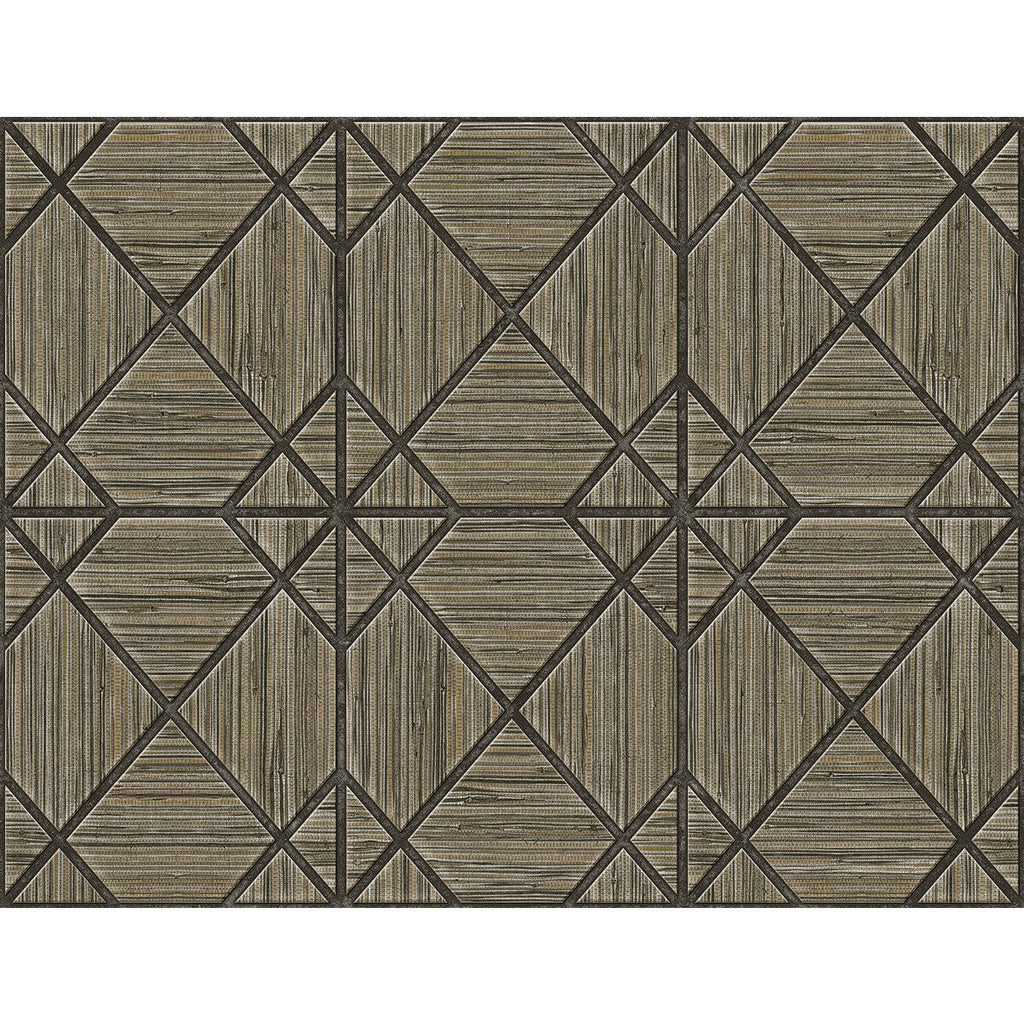 Midway Ave - Smokehouse Brown By Phillipe Romano | Phillipe Romano The Keys | Geometric Wallcovering Vinyl/Faux Leather