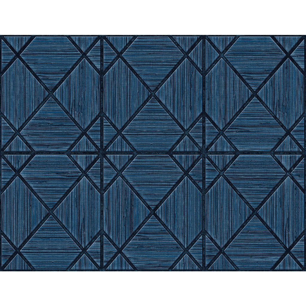 Midway Ave - Ocean Dark Blue By Phillipe Romano | Phillipe Romano The Keys | Geometric Wallcovering Vinyl/Faux Leather